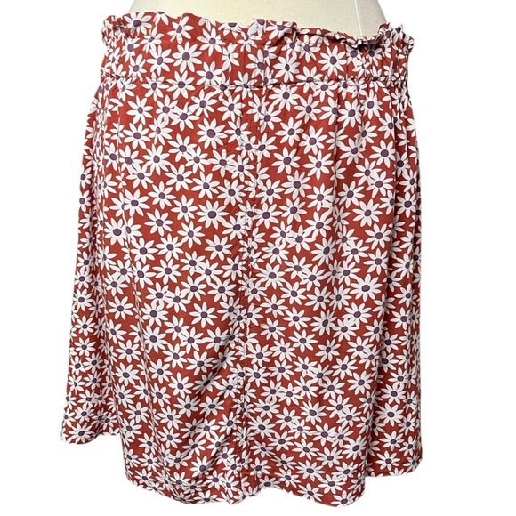 MADEWELL Paperbag Button-Front Mini Skirt in Falling Daisies, XL - Picture 6 of 9
